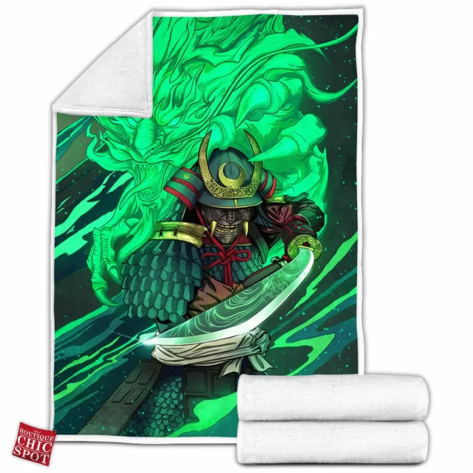 Ghostly Samurai Fleece Blanket