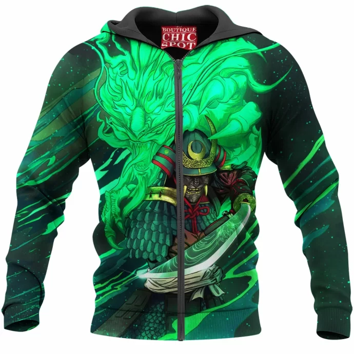 Ghostly Samurai Zip Hoodie