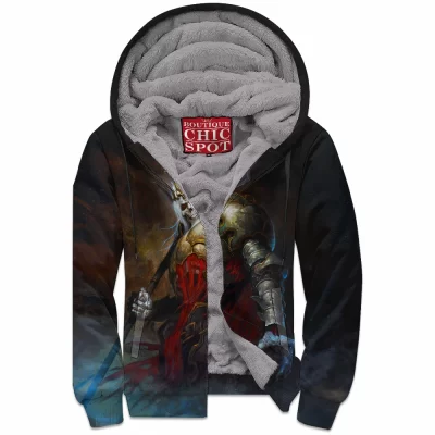 Game Zip-Fleece-Hoodie, Skeleton King Zip-Fleece-Hoodie, Diablo Zip-Fleece-Hoodie