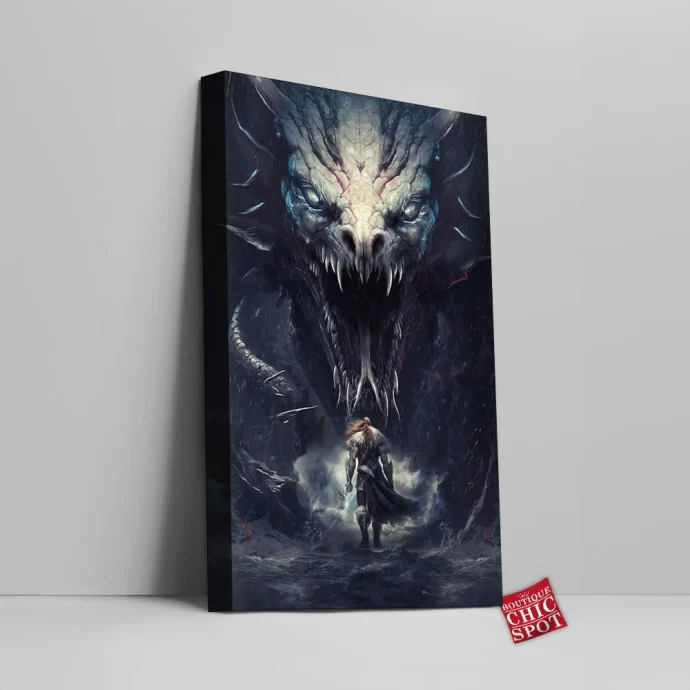 Thor Jormungr Canvas Wall Art