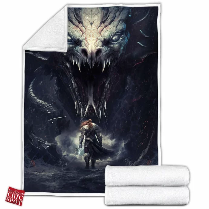 Thor Jormungr Fleece Blanket