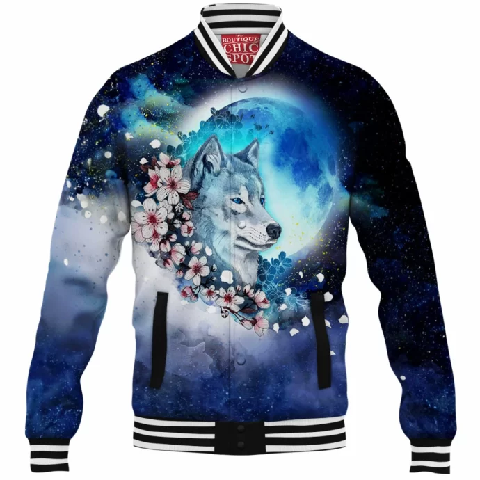 Wolf Sakura Baseball Jacket