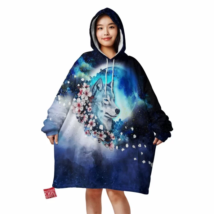 Wolf Sakura Blanket Hoodie