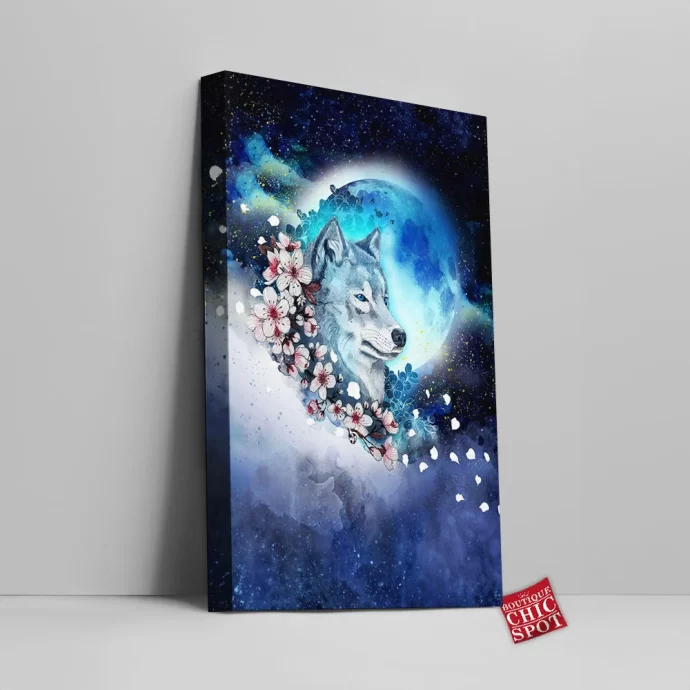 Wolf Sakura Canvas Wall Art