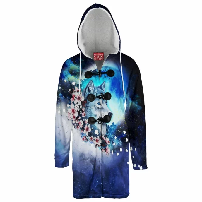 Wolf Sakura Hooded Cloak Coat