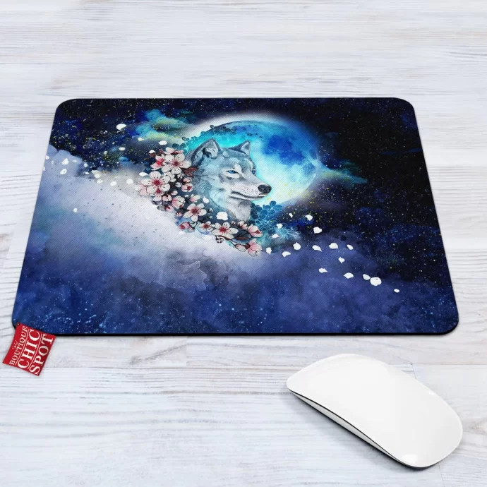 Wolf Sakura Mouse Pad