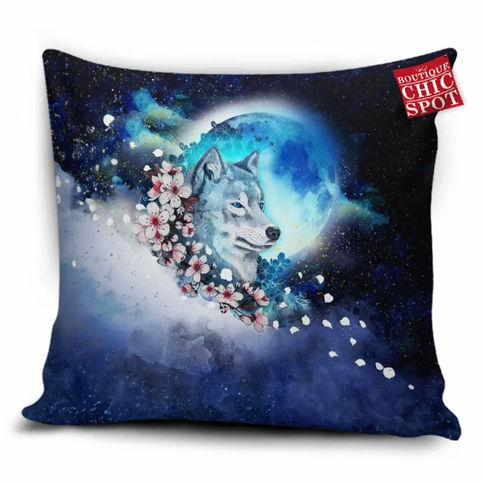 Wolf Sakura Pillow Cover