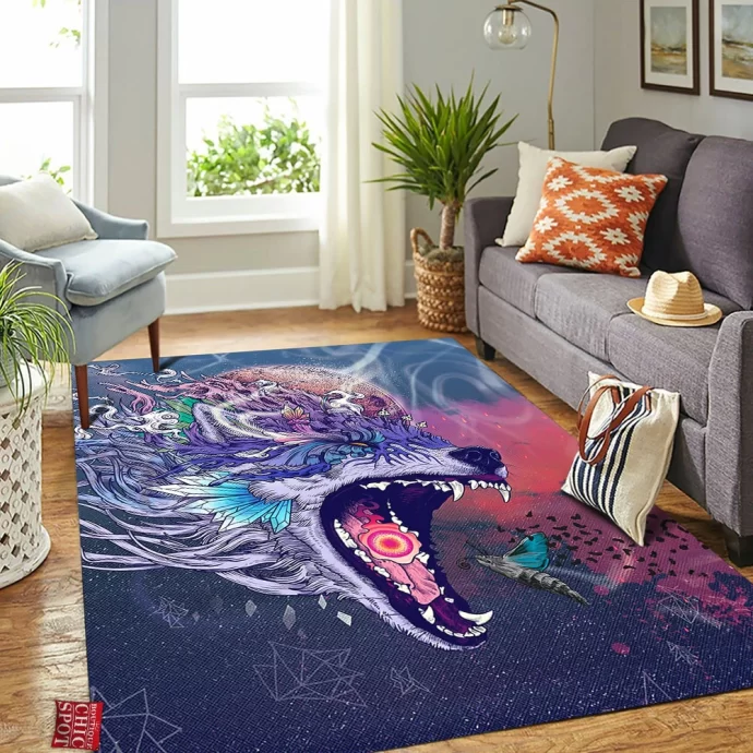 Wolf Rectangle Rug