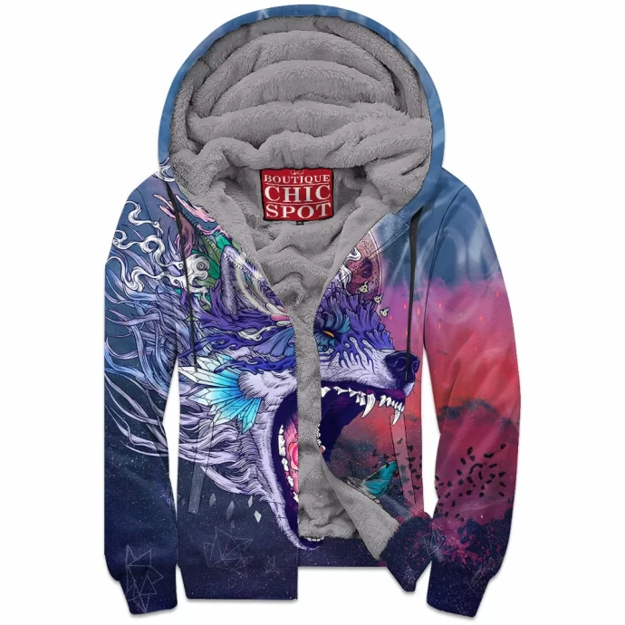 Wolf Zip Fleece Hoodie