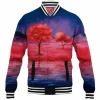 Crimson Nights Baseball-Jacket