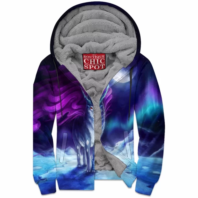 Wolf Zip Fleece Hoodie