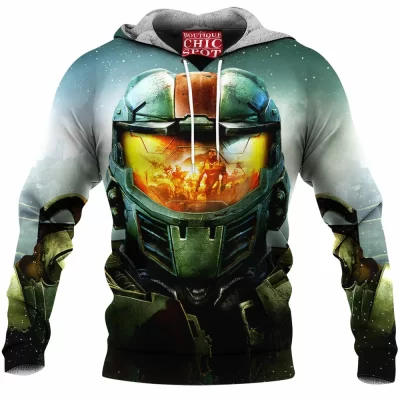 Game Fleece-Hoodie, Halo Fleece-Hoodie, Master Chief Fleece-Hoodie