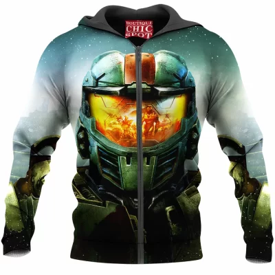 Game Zip-Hoodie, Halo Zip-Hoodie, Master Chief Zip-Hoodie