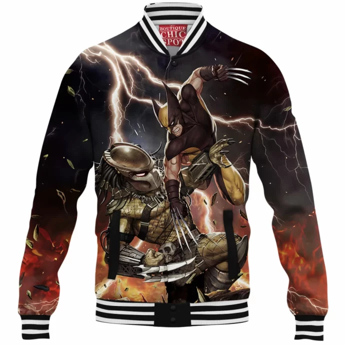 Predator Vs Wolverine Baseball Jacket