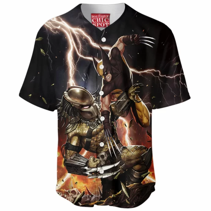 Predator Vs Wolverine Baseball Jersey