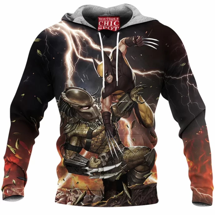 Predator Vs Wolverine Fleece Hoodie