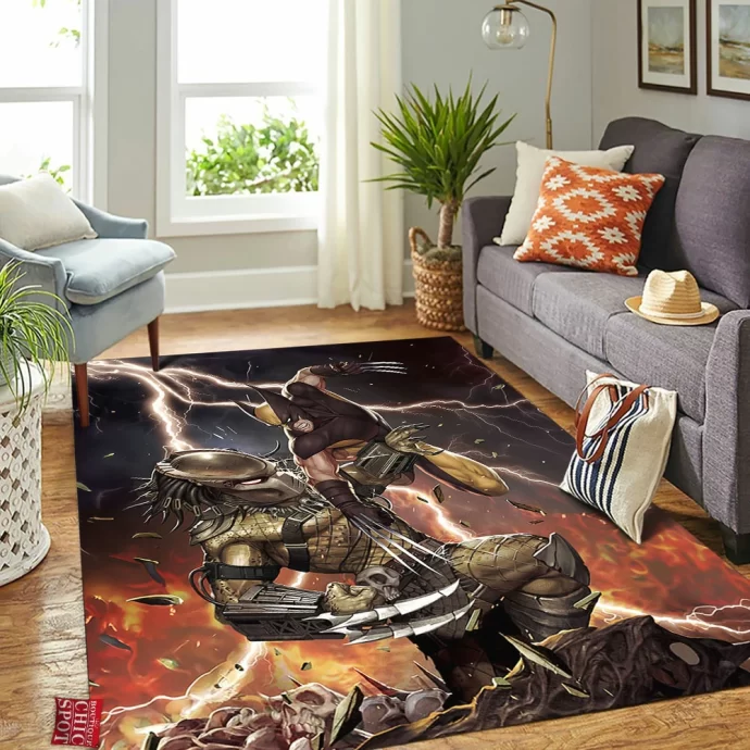 Predator Vs Wolverine Rectangle Rug