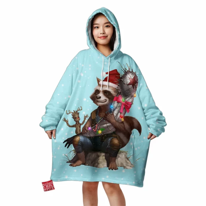 Groot And Rocket Raccoon Blanket Hoodie