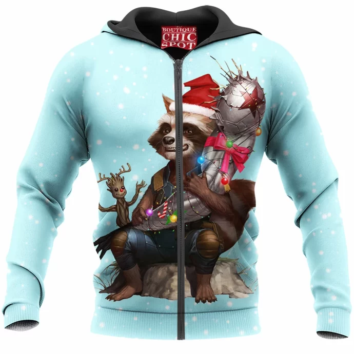 Groot And Rocket Raccoon Zip Hoodie