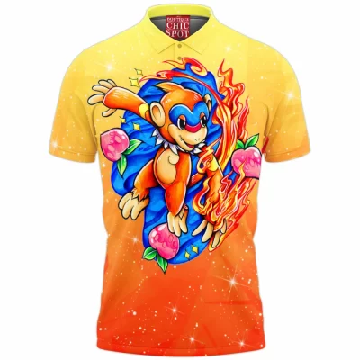 Anime Polo Shirt, Monferno Polo Shirt, Pokemon Polo Shirt
