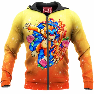 Anime Zip-Hoodie, Monferno Zip-Hoodie, Pokemon Zip-Hoodie