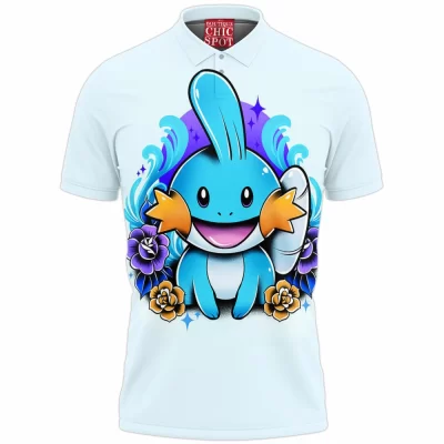 Anime Polo Shirt, Mudkip Polo Shirt, Pokemon Polo Shirt