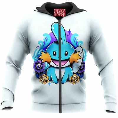 Anime Zip-Hoodie, Mudkip Zip-Hoodie, Pokemon Zip-Hoodie