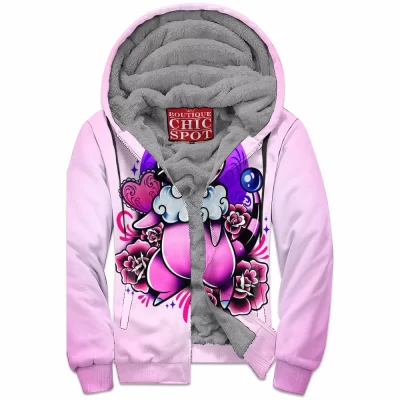 Anime Zip-Fleece-Hoodie, Flaaffy Zip-Fleece-Hoodie, Pokemon Zip-Fleece-Hoodie