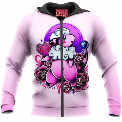 Anime Zip-Hoodie, Flaaffy Zip-Hoodie, Pokemon Zip-Hoodie
