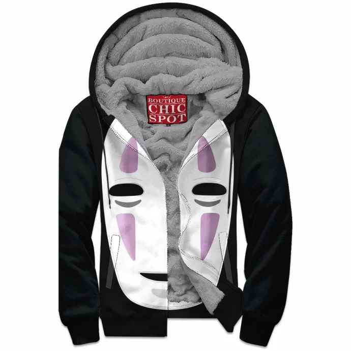 No Face Zip Fleece Hoodie