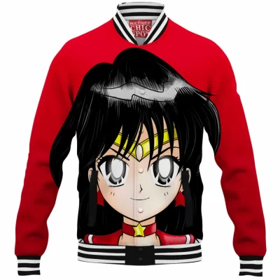 Anime Baseball-Jacket, Sailor Mars Baseball-Jacket, Sailor Moon Baseball-Jacket