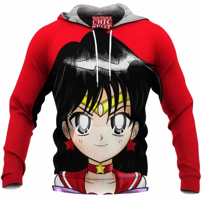 Anime Fleece-Hoodie, Sailor Mars Fleece-Hoodie, Sailor Moon Fleece-Hoodie