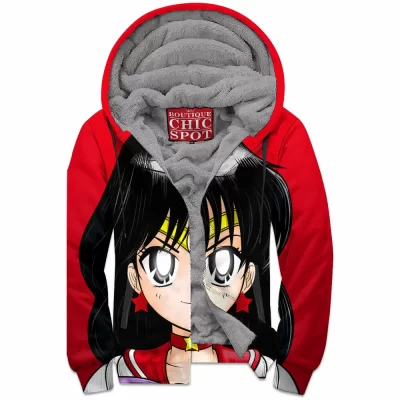 Anime Zip-Fleece-Hoodie, Sailor Mars Zip-Fleece-Hoodie, Sailor Moon Zip-Fleece-Hoodie