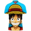 Anime Polo Shirt, One Piece Polo Shirt, Monkey D Luffy Polo Shirt