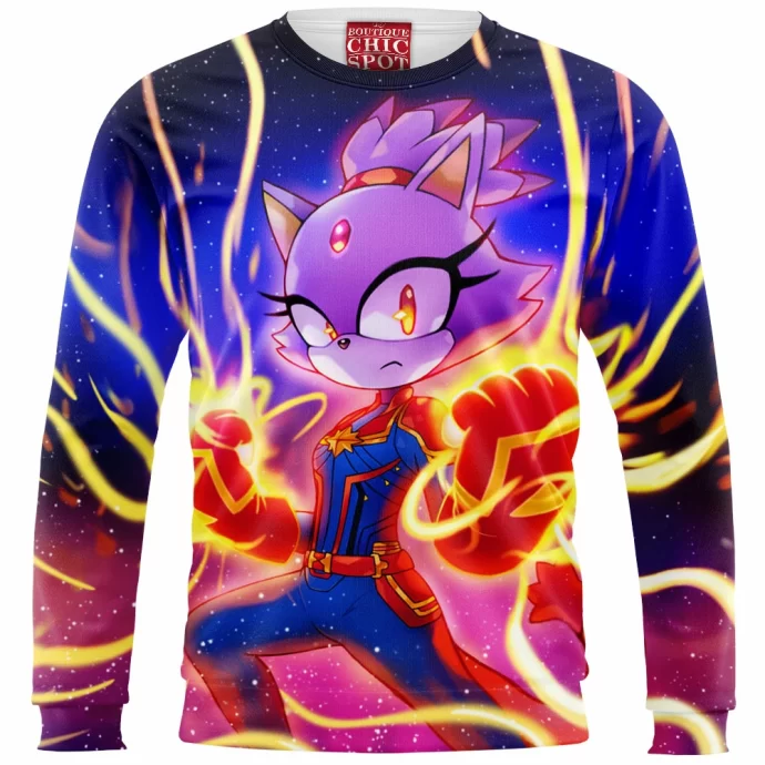 Blaze The Cat Sonic Captain Marvel Sweatshirt