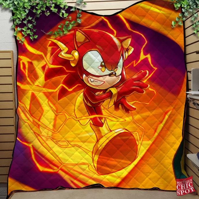 Sonic The Flash Quilt Blanket