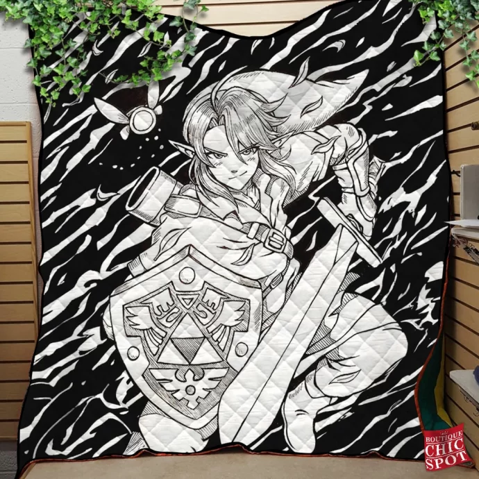 Link Zelda Quilt Blanket