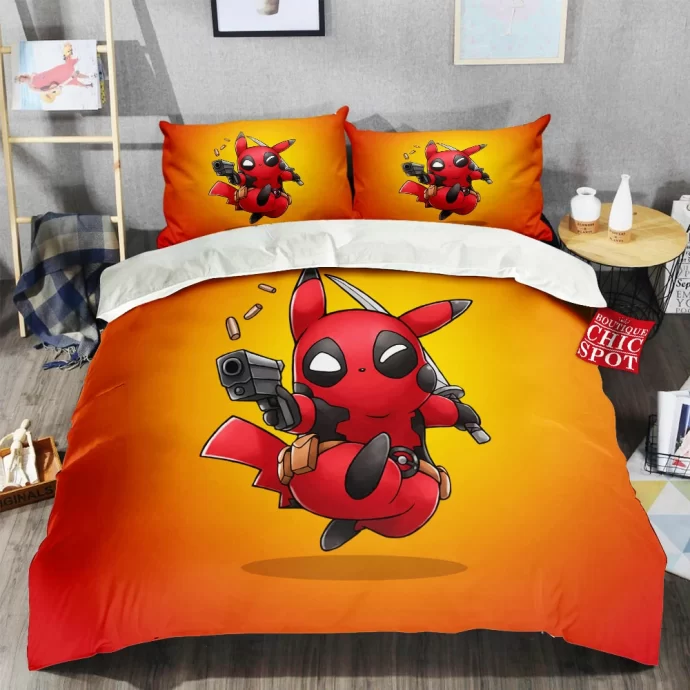 Pikachu Deadpool Bedding Set