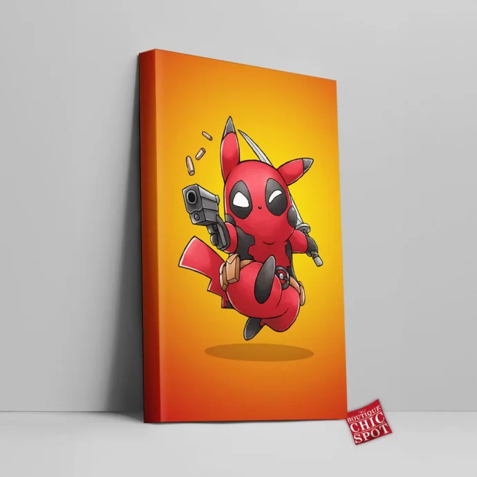 Pikachu Deadpool Canvas Wall Art