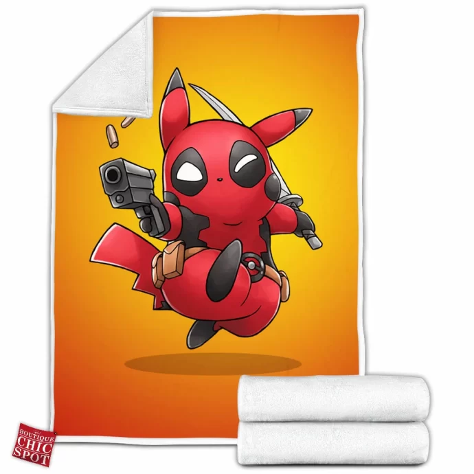 Pikachu Deadpool Fleece Blanket