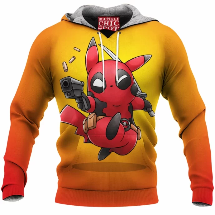 Pikachu Deadpool Fleece Hoodie