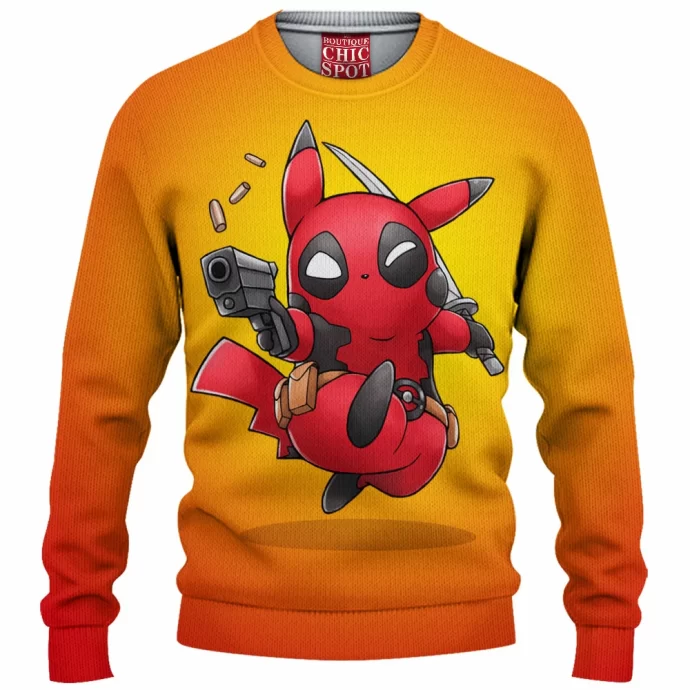 Pikachu Deadpool Knitted Sweater