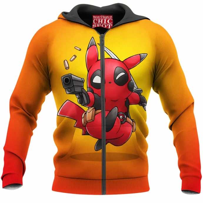 Pikachu Deadpool Zip Hoodie