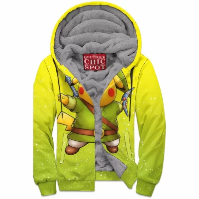 Anime Zip-Fleece-Hoodie, Pikachu Zip-Fleece-Hoodie, Pokemon Zip-Fleece-Hoodie