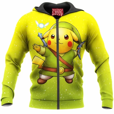 Anime Zip-Hoodie, Pikachu Zip-Hoodie, Pokemon Zip-Hoodie