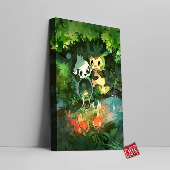 Pancham And Chespin Canvas Wall Art