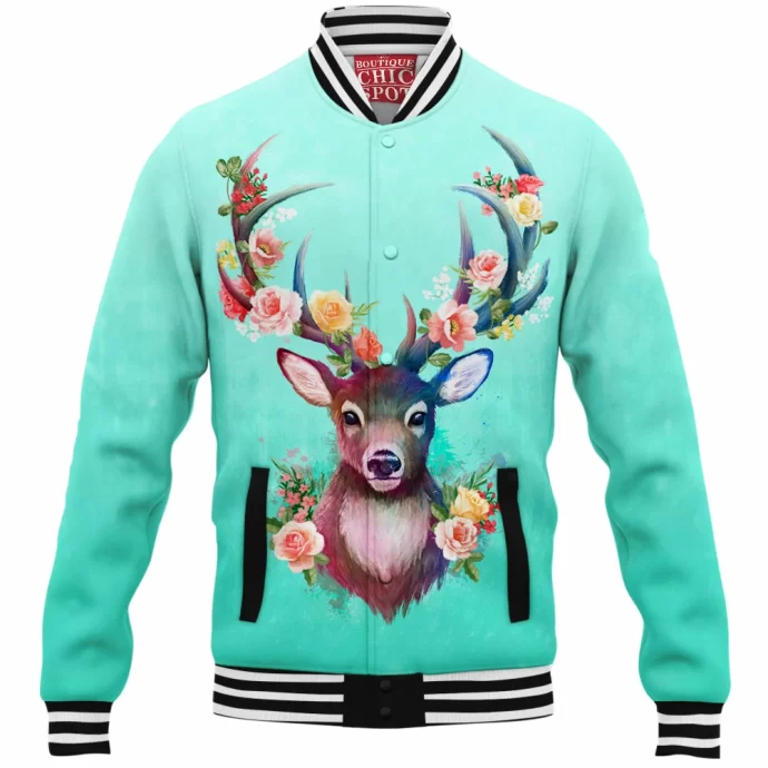 Deer Of Spring Baseball Jacket