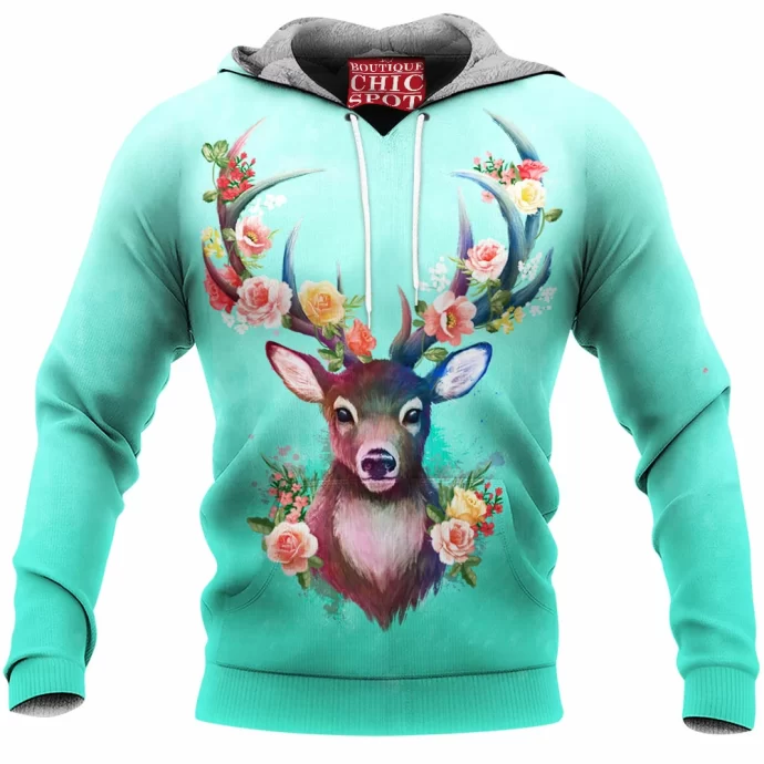 Deer Of Spring Fleece Hoodie