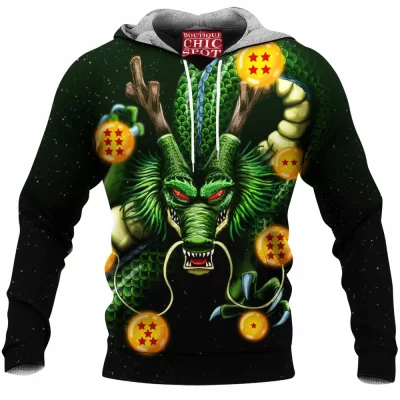 Anime Fleece-Hoodie, Dragon Ball Fleece-Hoodie, Shenron Fleece-Hoodie