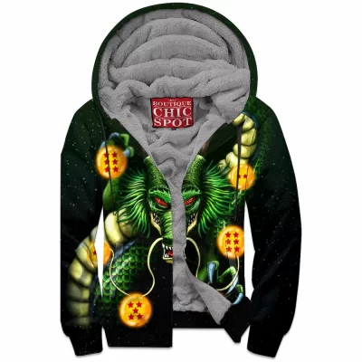 Anime Zip-Fleece-Hoodie, Dragon Ball Zip-Fleece-Hoodie, Shenron Zip-Fleece-Hoodie